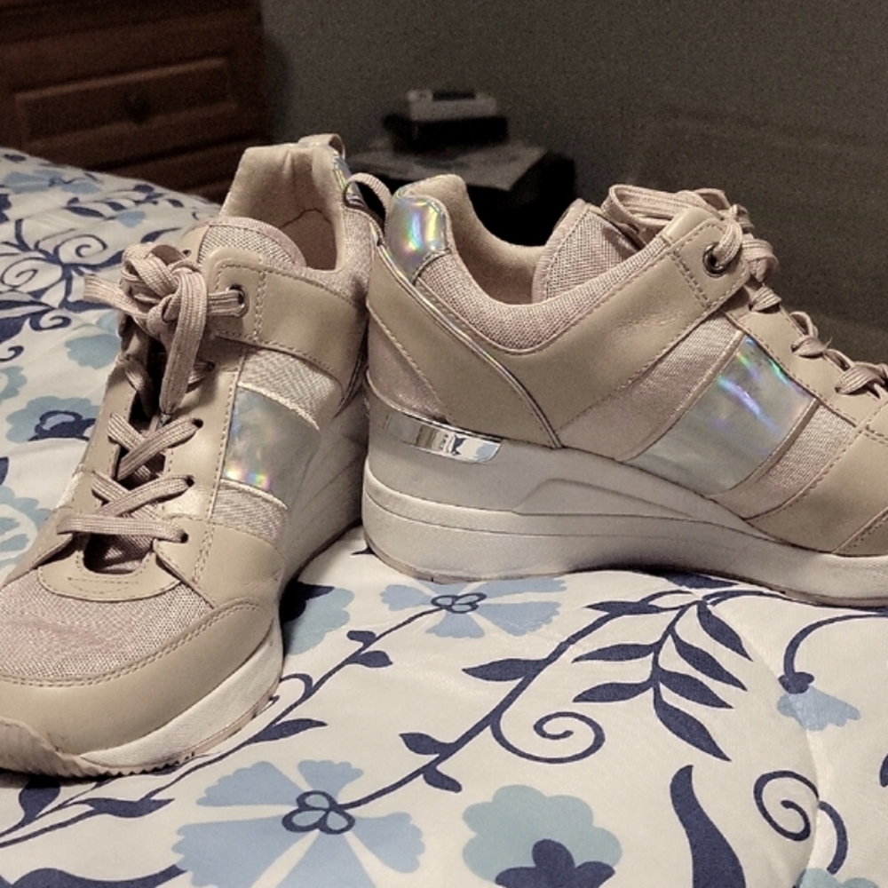 Michael Kors Pink and White Chunky Sneakers